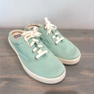 Keds Turquoise Canvas Slide Sneakers Lace Up Slip on Shoes Size 7.5